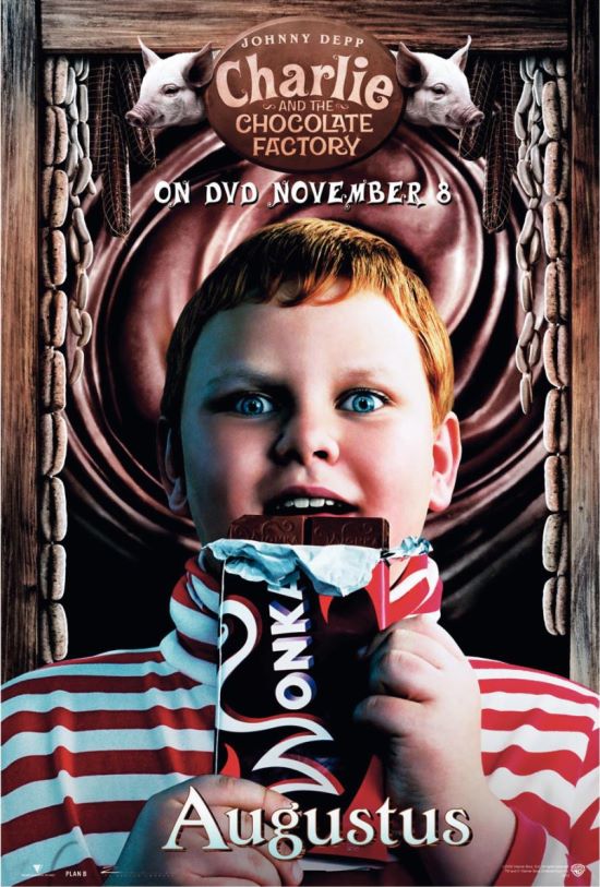 Charlie and the Chocolate Factory Picture 2 Mini poster of Augustus eating chocolate