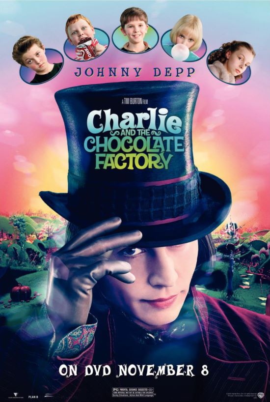 Charlie and the Chocolate Factory Picture 8 Movie Poster with Willy Wonka (Johnny Depp)
